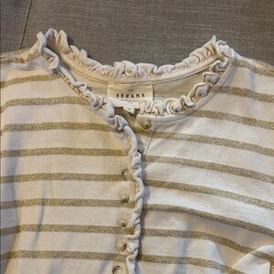 Sézane Gal Marinire Gold and Cream Top